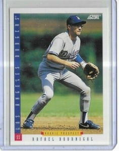 1993 Score #307 Rafael Bournigal Los Angeles Dodgers Rookie Prospect