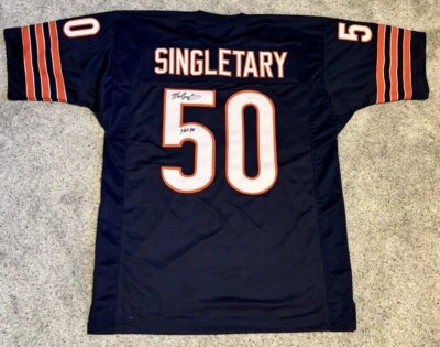 Camiseta Mike Singletary Autografiada Navy Chicago Bears “HOF 98” CERTIFICADO DE AUTENTICIDAD - JSA Foto 1 de 4