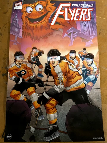 Marvel #1 PHILADELPHIA FLYERS GRITTY Comics POSTER NHL SGA 2/11/23 Cover