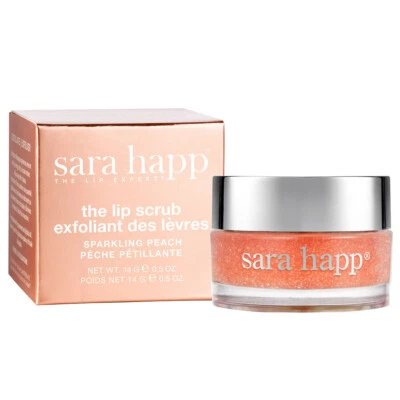 Sara Happ El Exfoliante Labial Brillante Melocotón Labios Secos Tratamiento Exfoliante VEGANO Foto 1 de 4