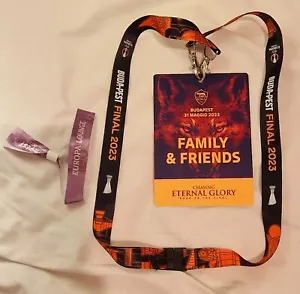 Family&Friends PASS, LANYARD & Wrist Band 2023 Europa League Final Sevilla Roma - Picture 1 of 3