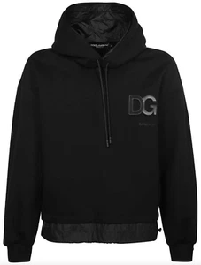 NWT Dolce & Gabbana DG Tonal Logo Nylon Trim Drawcord Hoodie Sweatshirt S $1350 - Picture 1 of 24