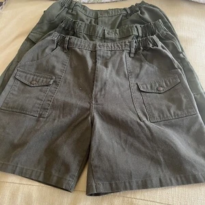Lot 3 Boys Scouts Shorts 28-30 Green Elastic Waist Pockets Official - Picture 1 of 9