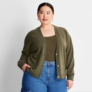 Women’s Olive Green Cardigan - a new day 3X - Picture 1 of 3