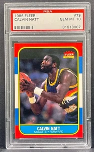 1986-87 Fleer Basketball #79 Calvin Natt Graded PSA 10 GEM MINT (POP 134) - Picture 1 of 2