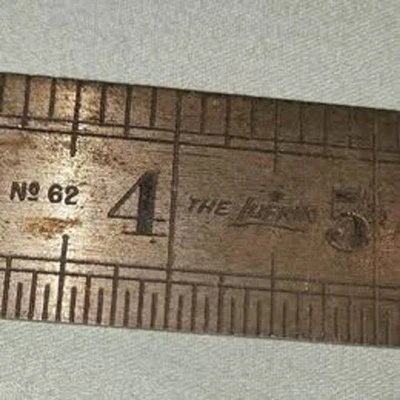 Vtg Lufkin Rule Co No. 62 steel 36" ruler / yardstick, Saginaw USA - Image 1 of 4