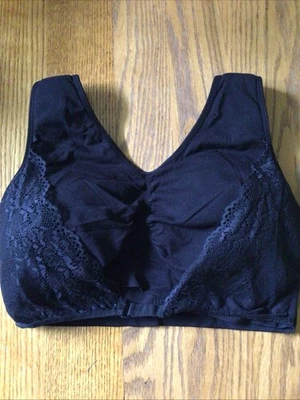 Sujetador Genie negro para mujer talla grande 1X encaje soporte frontal almohadillas extraíbles Foto 1 de 4