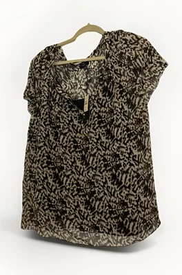 Talbot’s animal  print Silk shirt with  black tank  liner 35262443- NWT Sz 18W - Image 1 of 4