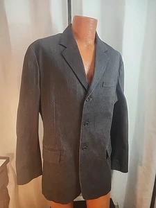 Chaqueta Abrigo Deportivo Banana Republic Hombre Blazer L Negro Algodón Lycra 3 Botones - Imagen 1 de 7