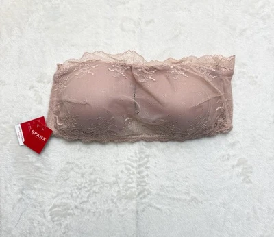 Sujetador Spanx Sin Tirantes Mujer XL Rosa Rosa Encaje Bandeau Bralette Acolchado Nuevo Foto 1 de 4