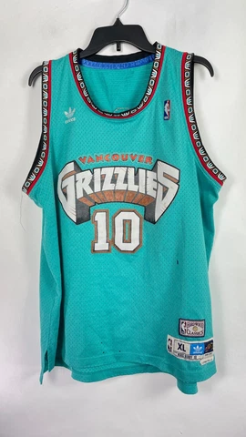 Vintage Adidas Mike Bibby Vancouver Grizzlies #10 Basketball Jersey Size XL Cover