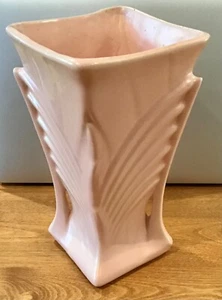 1941 NELSON MC COY SIGNED ART DECO 9” SQUARED FAN PLANTER VASE 80 YR OLD EUC! - Picture 1 of 12
