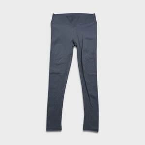 Lululemon Pants Womens Size 8 Gray Reveal Tight Mesh Stripes Gym Yoga Leggings - Picture 1 of 9