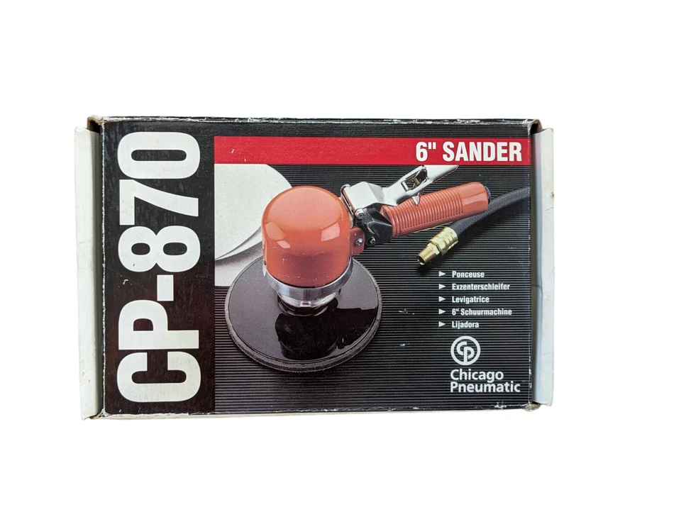 Lijadora neumática Chicago 6 pulgadas CP-870 herramienta de órbita aleatoria/rotativa con manual de caja Foto 1 de 4