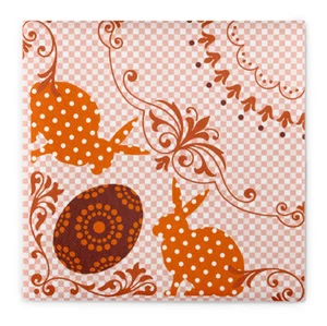 12 Serviette Rabea in Orange aus Linclass® Airlaid 40 x 40 cm - Ostern Hase - Bild 1 von 6