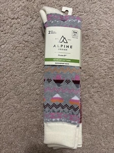 Alpine Design Girl’s Snow Sport Over-the-Calf Socks - 2-pack - Size Small 13k-4Y - Picture 1 of 8