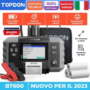 HOT TOPDON BT600 Tester per batteria auto con stampante incorporata Digitale 12V - Foto 1 di 12