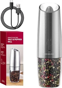 Usb-c Rechargeable Gravity Electric Salt and Pepper Grinder, Adjustable Coarsene - Picture 1 of 7
