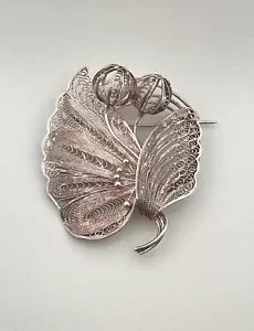 Vintage Hermann Siersbol Sterling Silver Floral Brooch - 925 - 8.31g - Picture 1 of 4