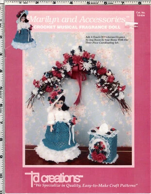 Marilyn & Accy ©1992 Td Creations Crochet Musical Fragrance Doll Leaflet Td-834 - Image 1 of 2