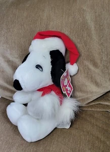 Peanuts Christmas Santa Snoopy Plush 9" Tags Attached - Picture 1 of 3