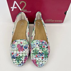 Chaussures plates femme A2 By Aerosoles blanc parchemin à fleurs pointure 9M neuves dans leur boîte - Photo 1/11