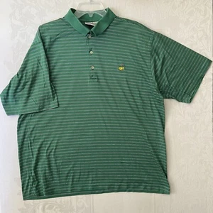 Vintage Augusta National Masters Polo Green Stripe Men XL Chest 50 Length 29 - Picture 1 of 10