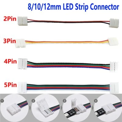2/3/4/5 Pin LED Strip Connector F 8/10/12mm 3528 5050 5630 RGB LED Light to Wire - Image 1 of 4
