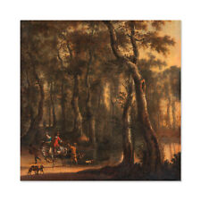 Hackaert Hunters In The Woods Landscape Painting Large Art Print Square 24X24 In