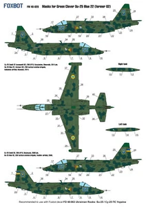 Máscaras Foxbot FM48-020 1:48 para Sukhoi Su25 Azul 22 Antiguas 02 Fuerzas Aéreas Ucranianas - Imagen 1 de 3
