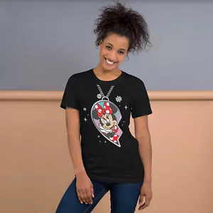 Disney BFF Best Friends Matching Heart Necklace Minnie Mouse T-Shirt - Picture 1 of 16