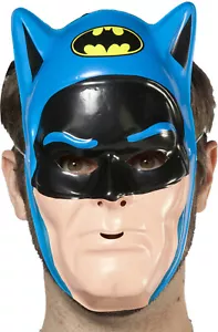 DC Comics Blue Batman PVC Half Vintage 80's Ben Cooper Plastic Face Mask - Picture 1 of 1