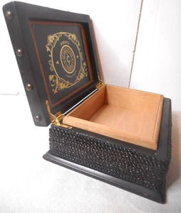 Caja de cigarros con bisagras Camacho Negro Robusto personalizada rara de cuero trenzado - Imagen 1 de 13