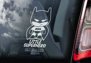 Little Superhero on Board, Car Window Sticker, Batman Child Sign Gift Idea -V01 - Picture 1 of 1