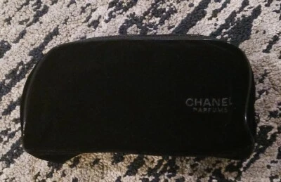 Beautiful Designer CHANEL Parfums Black Velvet Cosmetic Makeup Bag 8.5”x5”x 3.5” - Image 1 of 4