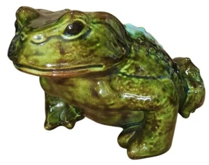 Vintage Large Glazed Ceramic Frog Figurine Decorations Collectable Collections - Picture 1 of 7