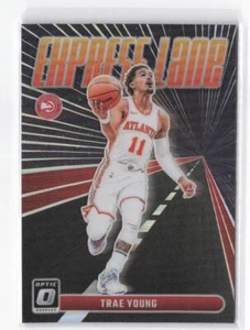 2023-24 Donruss Optic Trae Young #22 Express Lane Purple Prizm - Picture 1 of 2