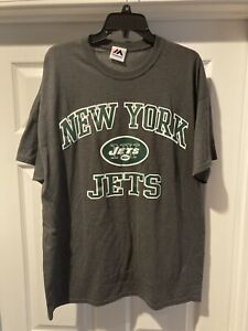 Vintage Majestic New York Jets Tee Shirt Mens  XL Gray Tag NFL Football