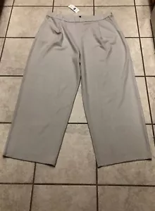 NWT EILEEN FISHER "2X" CHALK BOILED WOOL JERSEY HI WAISTED WIDE F/L PANTS $228 - Picture 1 of 9