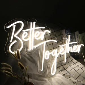 LED Better Together Neon Light Sign Dimmable Home Room Party Wall Art Decor Gift - Picture 1 of 5