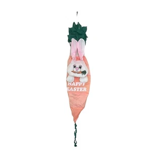 Calzino a vento pasquale vintage faccia di coniglietto carota 60 pollici 1995 - Foto 1 di 6