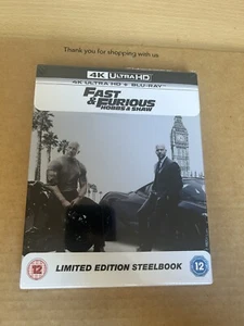 HOBBS & SHAW LTD EDITION 4K UHD BLU RAY STEELBOOK NEW & SEALED (Fast & Furious) - Picture 1 of 4