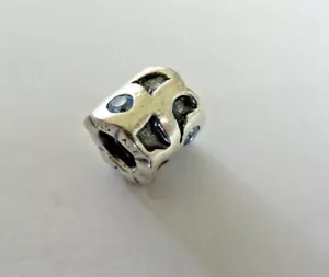 Pandora 925 ALE Barrel Bead Charm Goldener Teich 79336 März Blau Geburtsstein #5060 - Bild 1 von 4