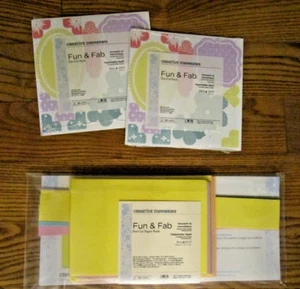 Lot 3 Creative Memories Fun & Fab Pre-Cut Paper Pack-Mats,Strips & 2 Die-Cut Pks - Picture 1 of 1