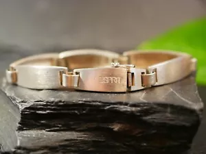 Tolles 925 Sterling Silber Armband Matt Gebürstet Esprit Konvexe Glieder - Bild 1 von 12