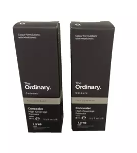 2X NEW THE ORDINARY CONCEALER HIGH COVERAGE FORMULA 8ml 1.2YG LIGHT - Picture 1 of 3