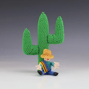 CACTUS CON CUENTAS ZUNI NATIVO AMERICANO DE ALESIA PONCHO - Imagen 1 de 7