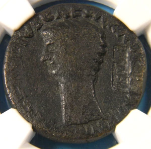 Roman AD 41-54 Dupondius Claudius NCAPR countermark NGC F - Picture 1 of 7
