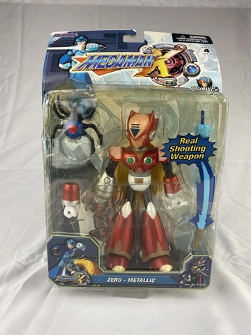 Jazwares Mega Man X Zero Metallic 6 Inch Figure RARE 2004 In Box Cover