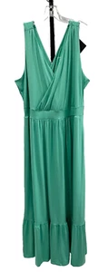 Ava and Viv Maxi Dress Womens Plus Size 2X 20 22 Green Sleeveless Pockets Summer - Picture 1 of 12
